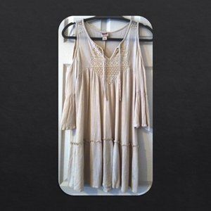 Cold Shoulder Cream Lacy Tunic